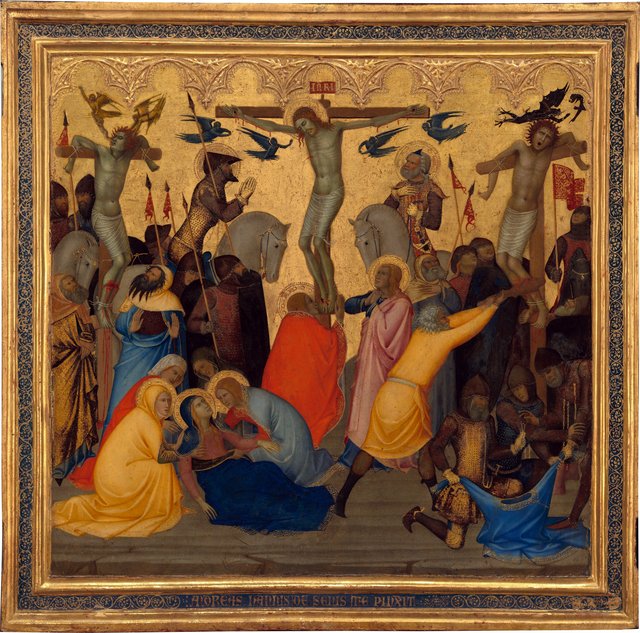 Scenes from the Passion of Christ: The Crucifixion [middle panel] by Andrea Vanni