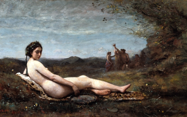 The Repose by Jean-Baptiste Camille Corot