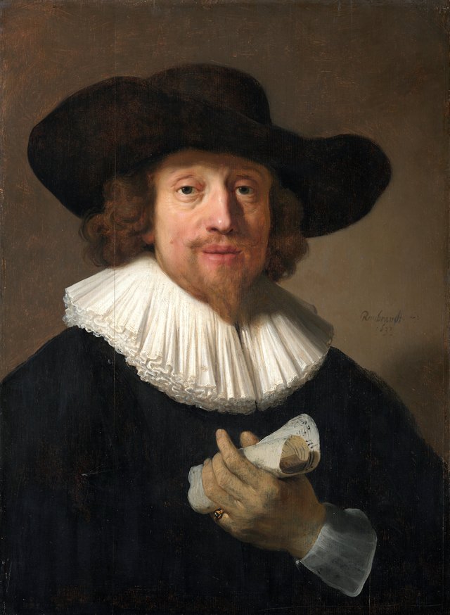 Man with a Sheet of Music by Rembrandt