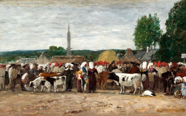 Fair in Brittany by Eugène Louis Boudin