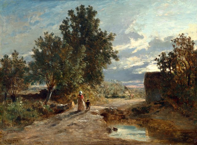 Landscape with Figures by Constant Troyon