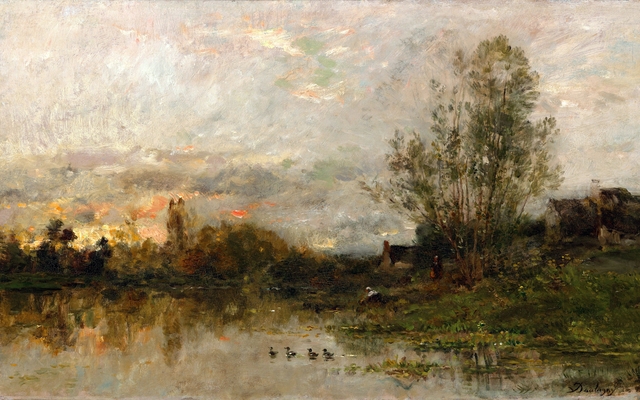 Sunset on the River by Charles-François Daubigny