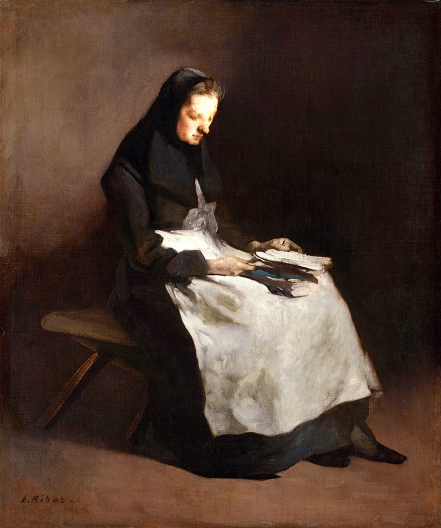 Seated Woman by Augustin Théodule Ribot