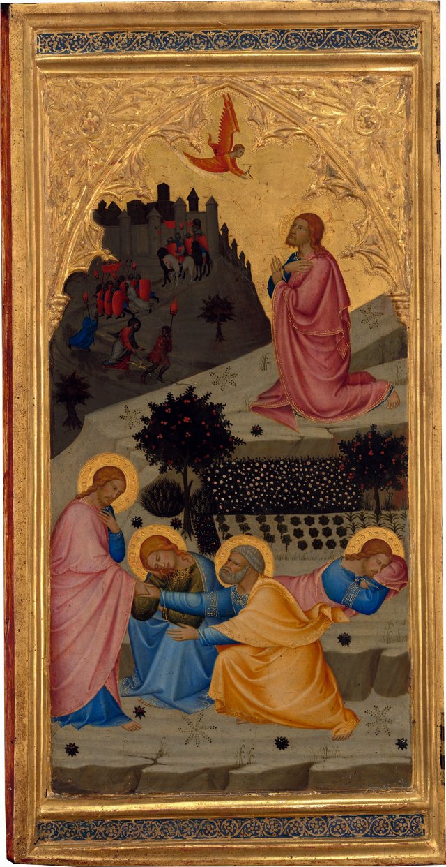 Scenes from the Passion of Christ: The  Agony in the Garden [left panel] by Andrea Vanni