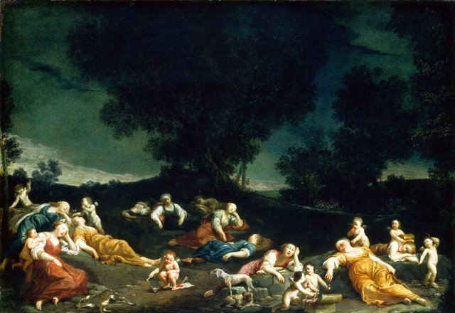 Cupids Disarming Sleeping Nymphs by Giuseppe Maria Crespi