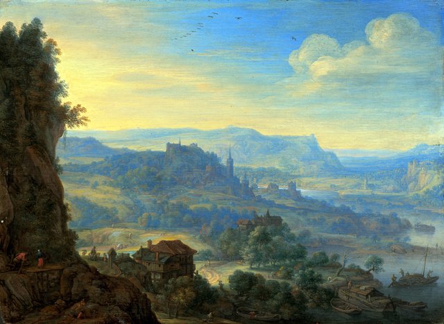 Imaginary River Landscape by Herman Saftleven