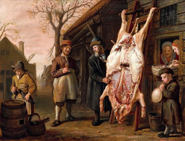 The Slaughtered Hog by Jan Victors