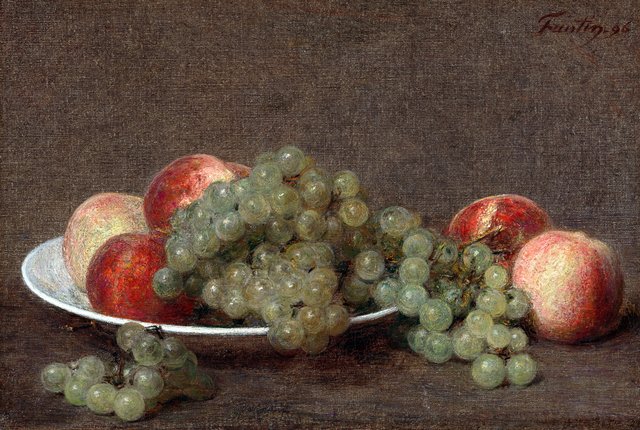 Still Life with Peaches and Grapes by Henri Fantin-Latour