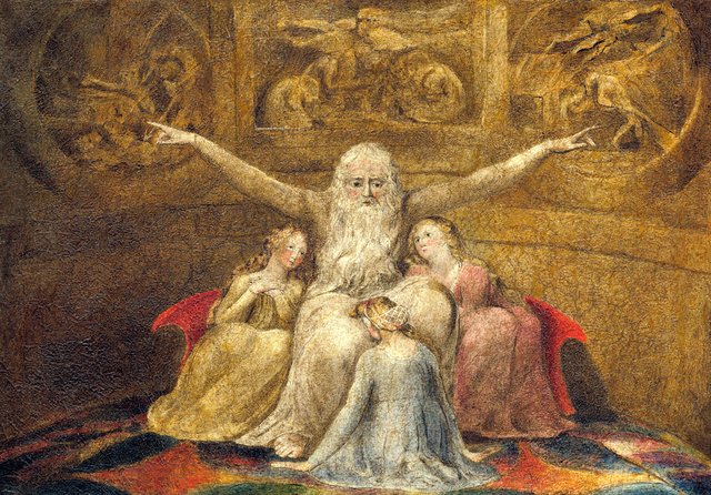 Job and His Daughters by William Blake
