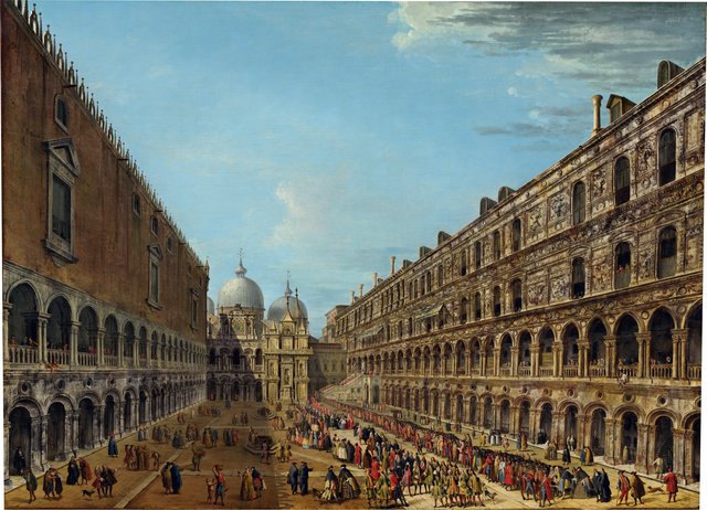 Procession in the Courtyard of the Ducal Palace, Venice by Antonio Joli