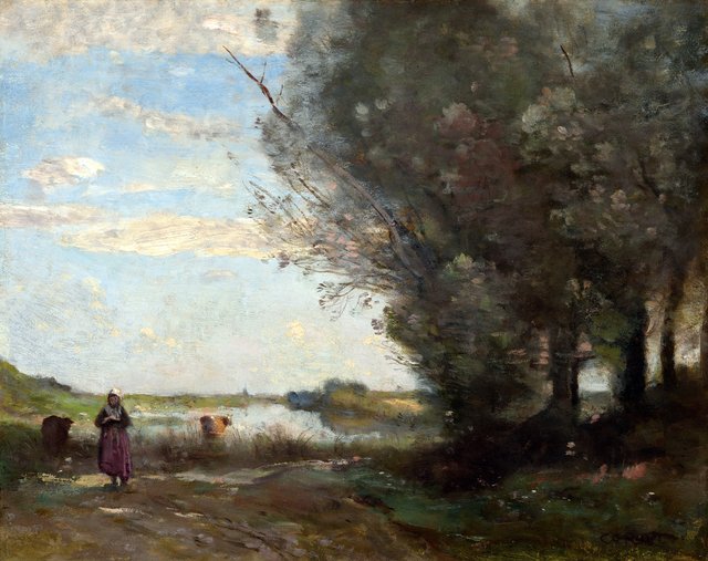River View by Jean-Baptiste Camille Corot