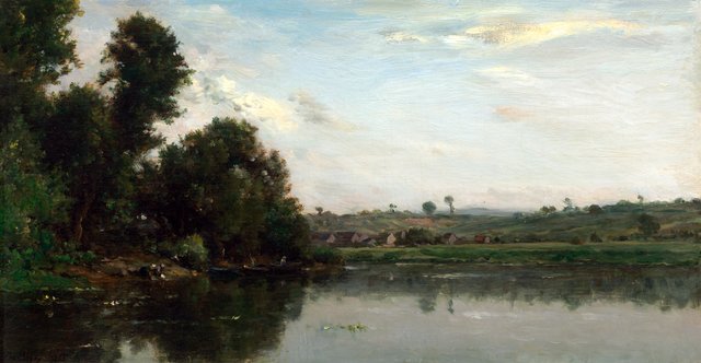 Washerwomen at the Oise River near Valmondois by Charles-François Daubigny