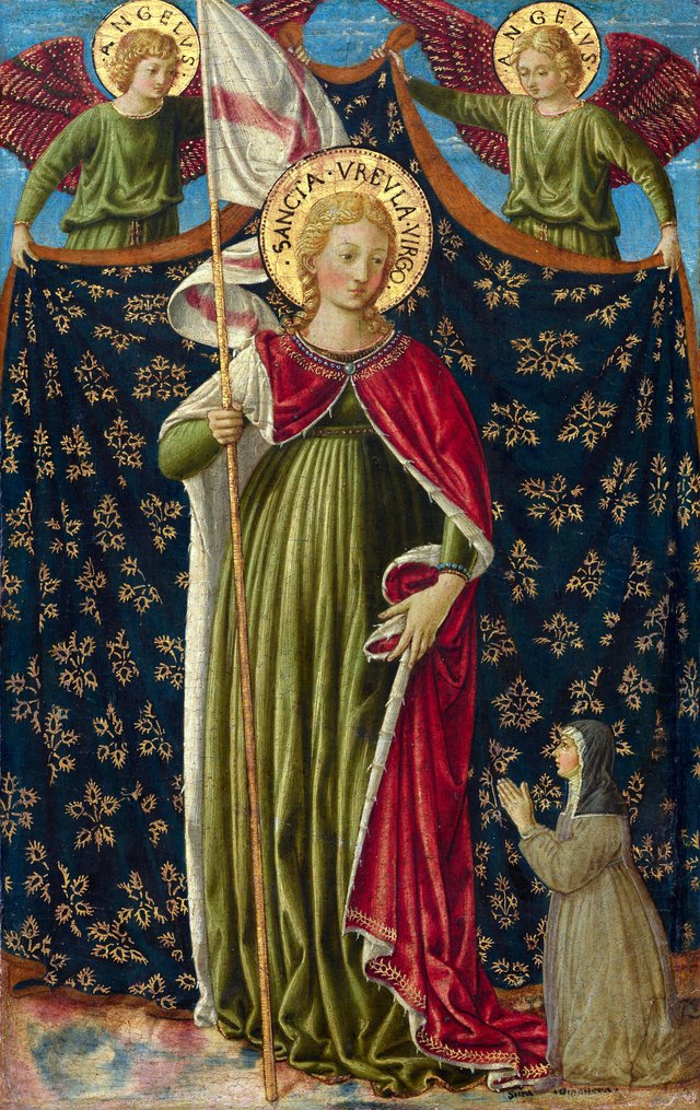 Saint Ursula with Two Angels and Donor by Benozzo Gozzoli