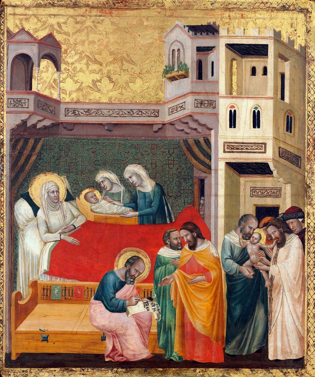 The Birth, Naming, and Circumcision of Saint John the Baptist by Giovanni Baronzio