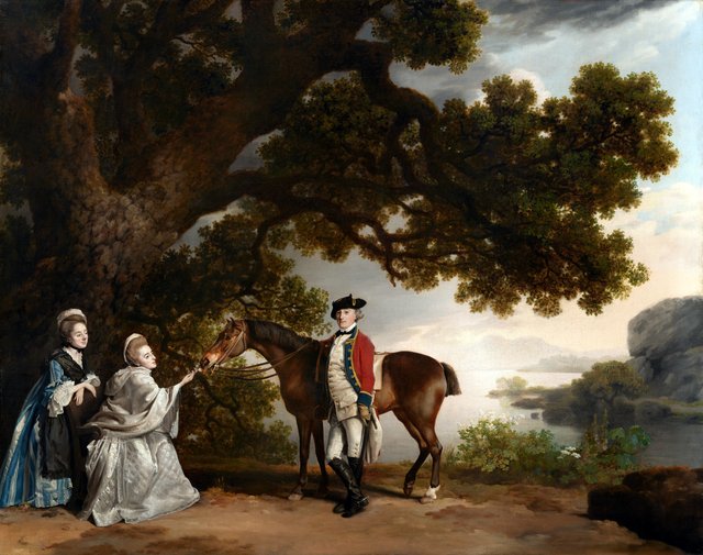 Captain Samuel Sharpe Pocklington with His Wife, Pleasance, and possibly His Sister, Frances by George Stubbs