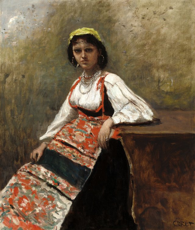 Italian Woman (La Morieri) by Jean-Baptiste Camille Corot