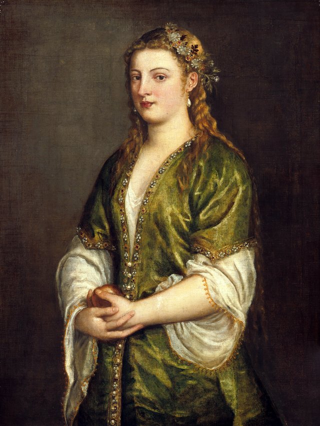 Woman Holding an Apple by Titian