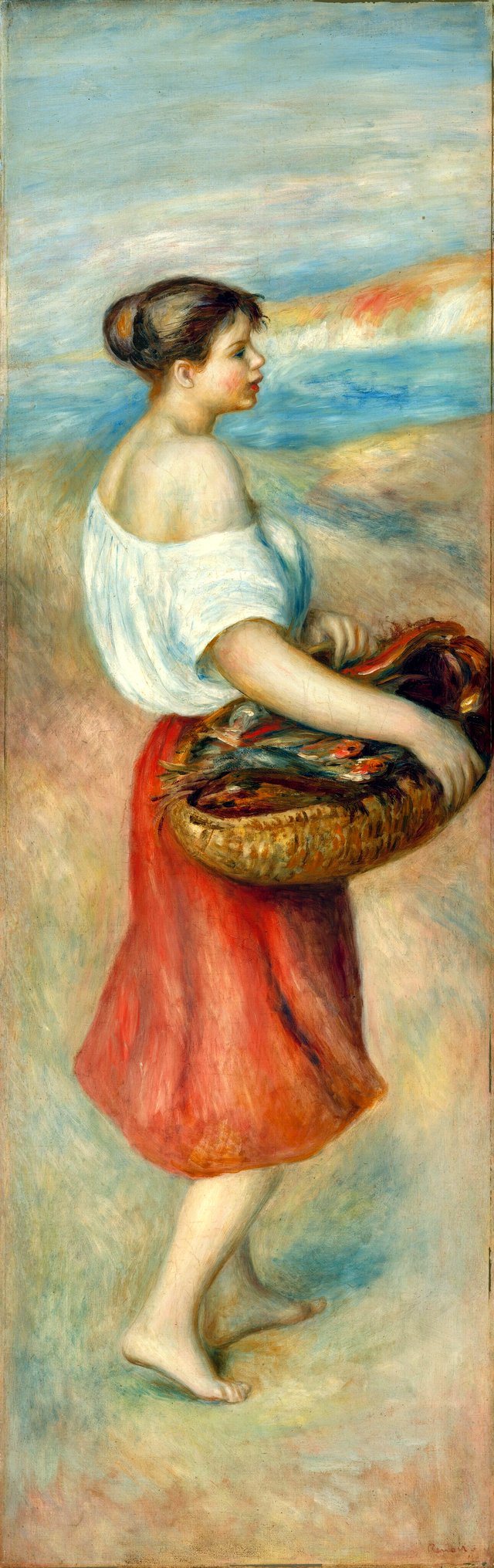 Girl with a Basket of Fish by Pierre-Auguste Renoir
