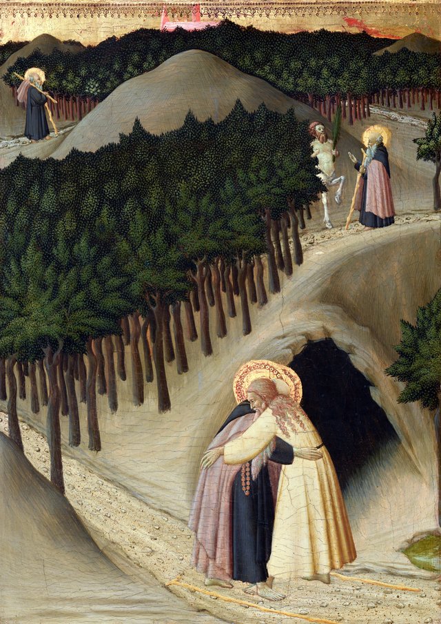 The Meeting of Saint Anthony and Saint Paul by Sano di Pietro