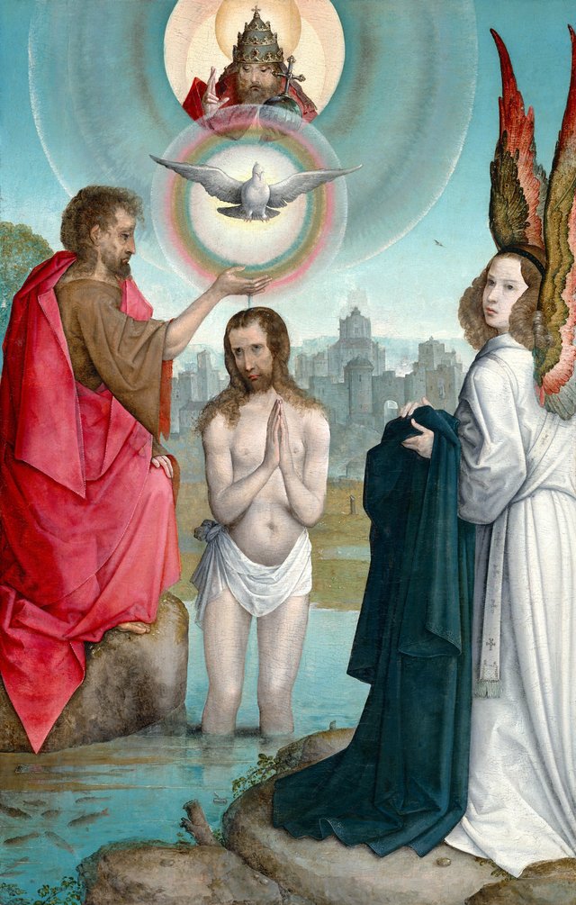 The Baptism of Christ by Juan de Flandes