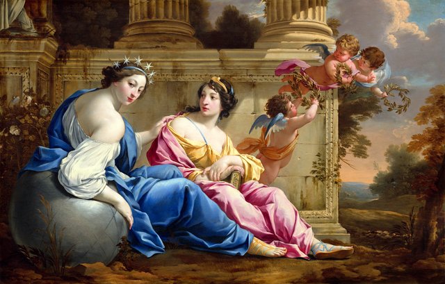 The Muses Urania and Calliope by Simon Vouet
