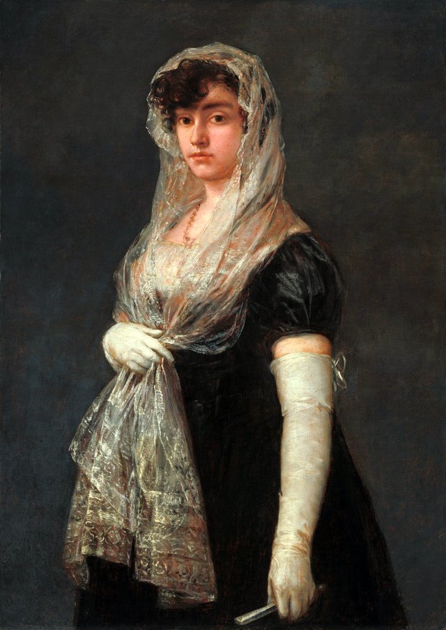 Young Lady Wearing a Mantilla and Basquina by Francisco Goya