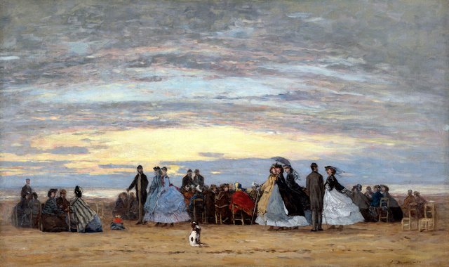 The Beach at Villerville by Eugène Louis Boudin