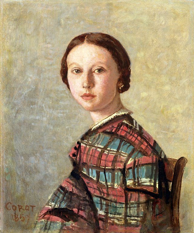 Portrait of a Young Girl by Jean-Baptiste Camille Corot