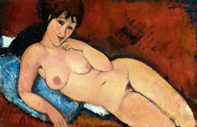 Nude on a Blue Cushion by Amedeo Modigliani