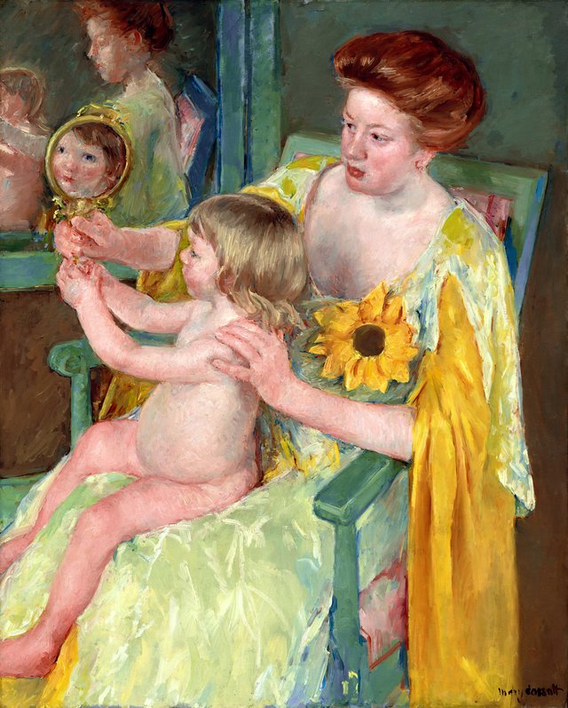 Woman with a Sunflower by Mary Cassatt