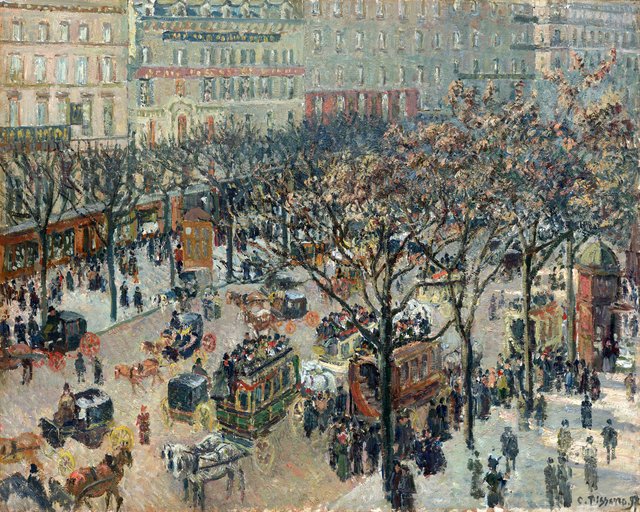 Boulevard des Italiens, Morning, Sunlight by Camille Pissarro