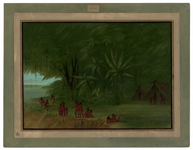 Mauhees Encampment by George Catlin