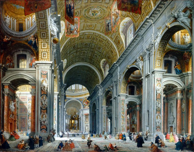 Interior of Saint Peter's, Rome by Giovanni Paolo Panini
