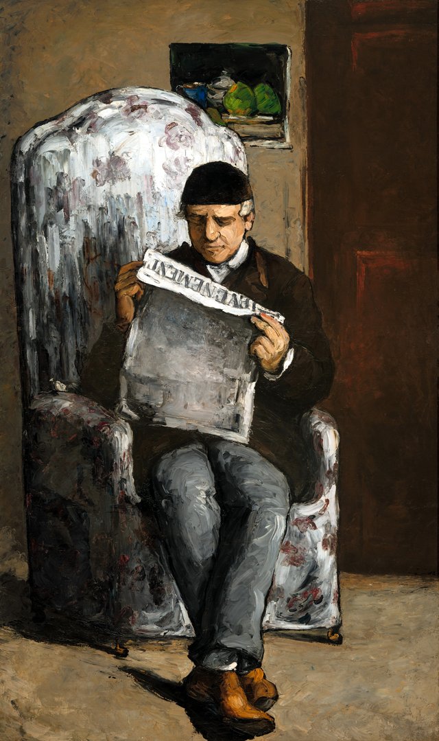The Artist's Father, Reading "L'Événement" by Paul Cézanne
