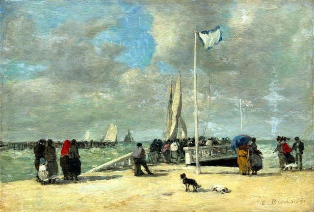 On the Jetty by Eugène Louis Boudin