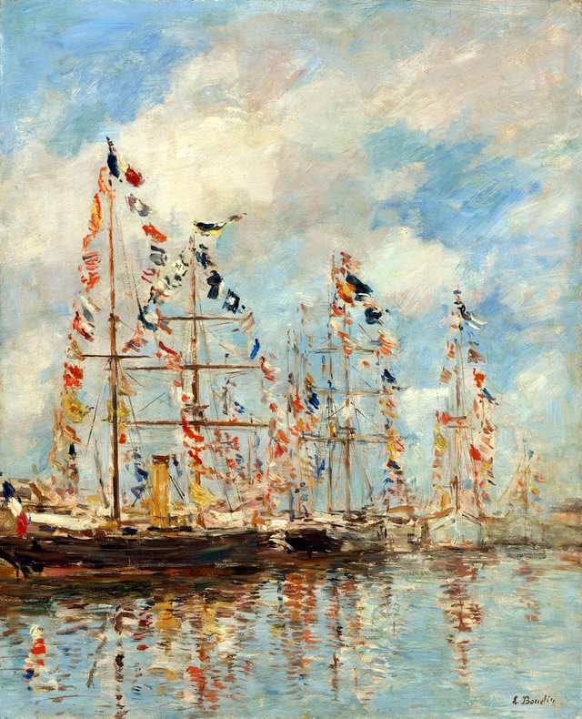 Yacht Basin at Trouville-Deauville by Eugène Louis Boudin