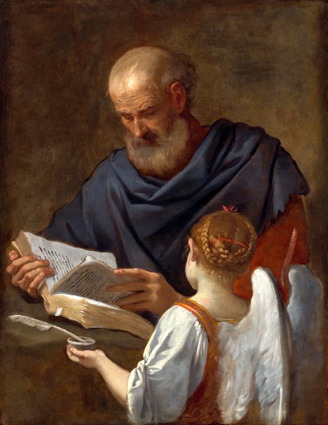 Saint Matthew and the Angel by Simone Cantarini