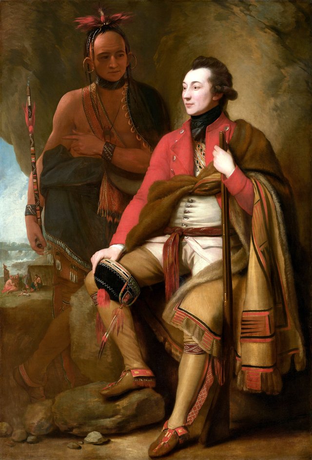 Colonel Guy Johnson and Karonghyontye (Captain David Hill) by Benjamin West