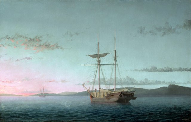 Lumber Schooners at Evening on Penobscot Bay by Fitz Henry Lane
