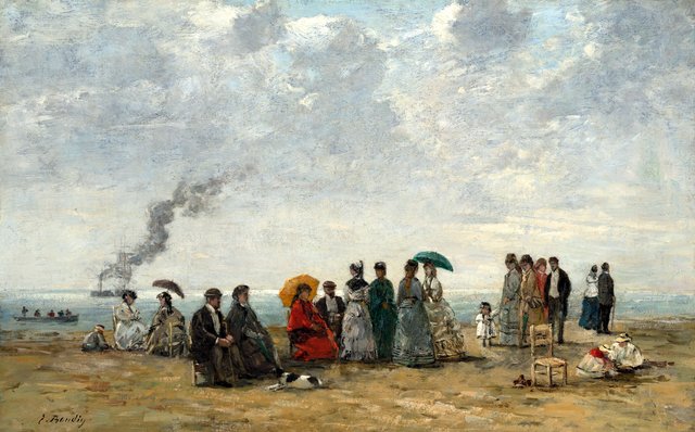 Figures on the Beach by Eugène Louis Boudin