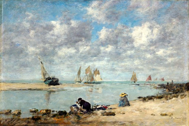 Washerwoman near Trouville by Eugène Louis Boudin