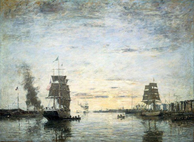 Entrance to the Harbor, Le Havre by Eugène Louis Boudin