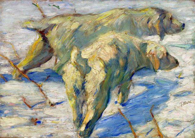 Siberian Dogs in the Snow by Franz Marc