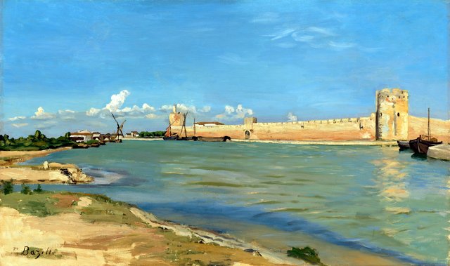The Western Ramparts at Aigues-Mortes by Frédéric Bazille