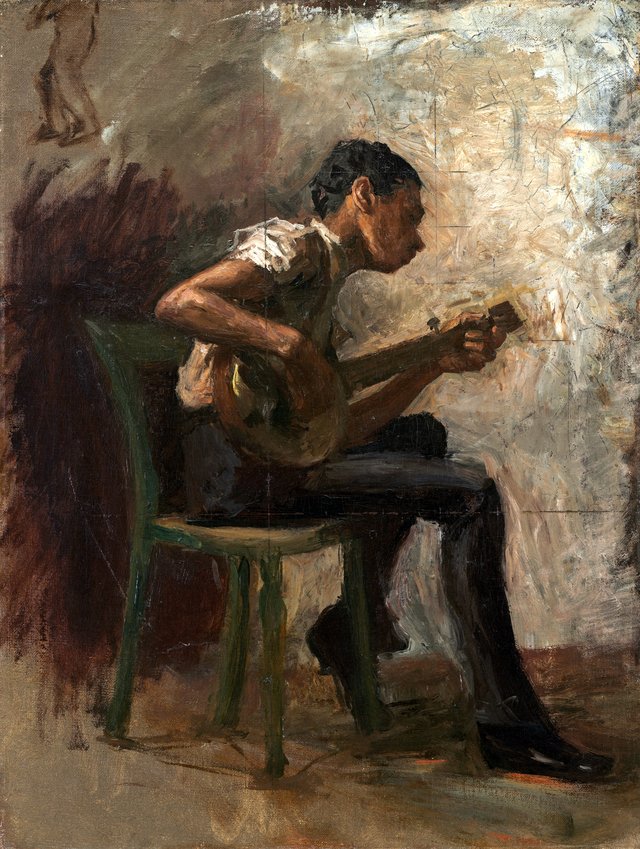 Study for "The Dancing Lesson": The Banjo Player by Thomas Eakins