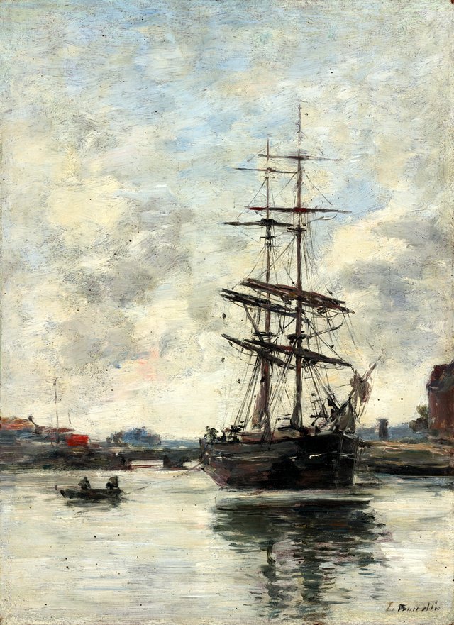 Ship on the Touques by Eugène Louis Boudin