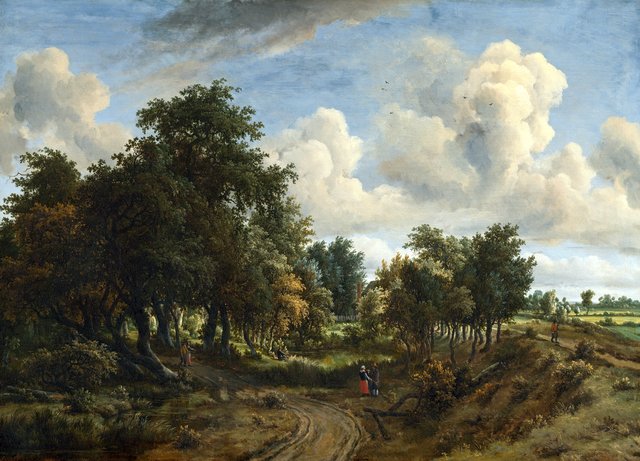 A Wooded Landscape by Meindert Hobbema