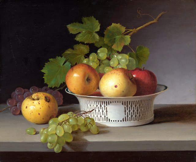 Fruit Still Life with Chinese Export Basket by James Peale