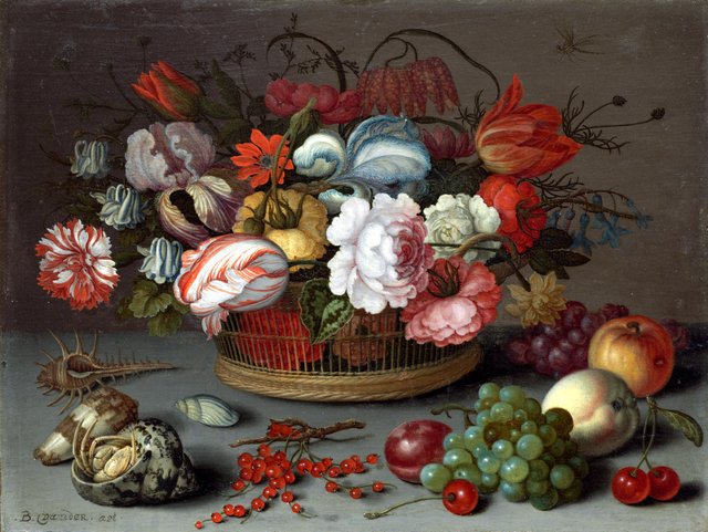 Basket of Flowers by Balthasar van der Ast