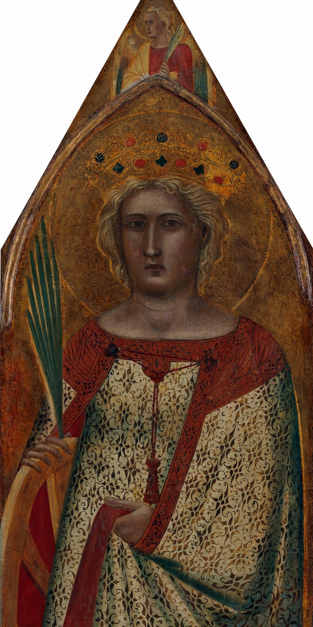 Saint Catherine of Alexandria, with an Angel [right panel] by Pietro Lorenzetti